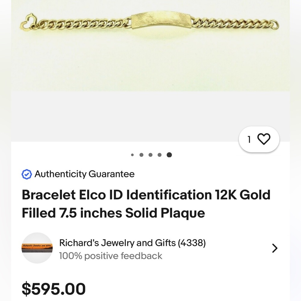 Mid century Elco 1/20 12k Chain Bracelet 💶